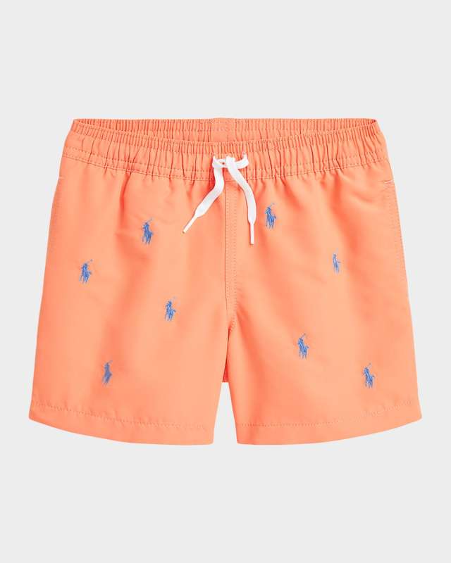 Boy's Pony Embroidered Swim Shorts, Size 2-7